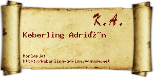 Keberling Adrián névjegykártya